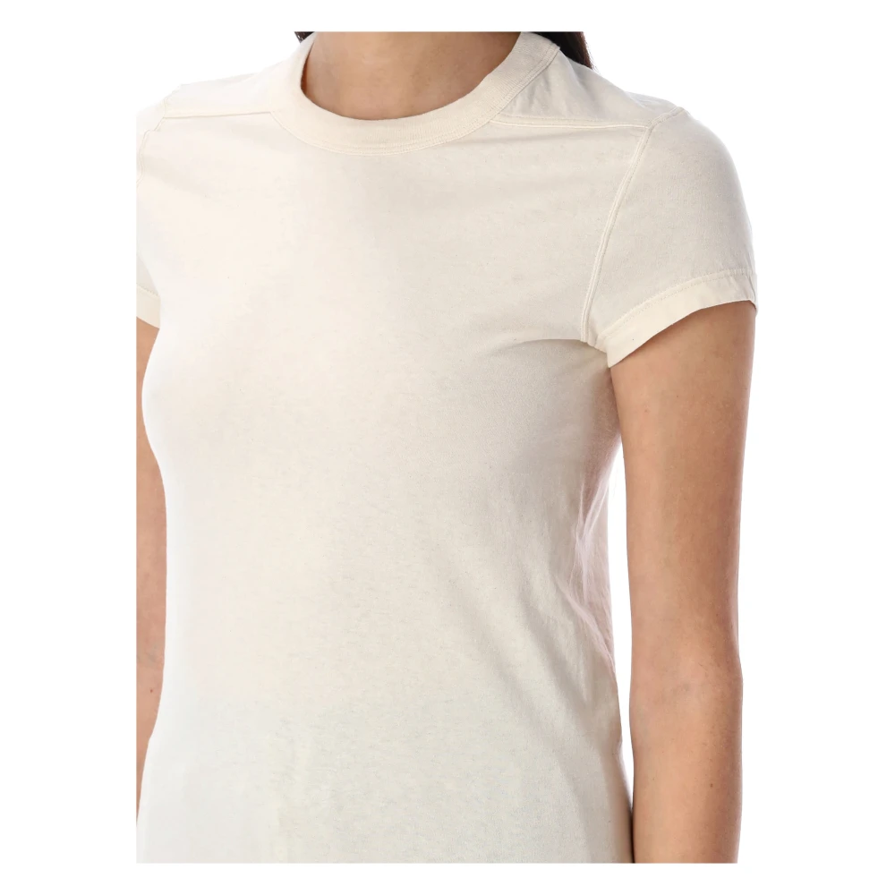 Rick Owens Stijlvolle Cropped Level Tee Beige Dames