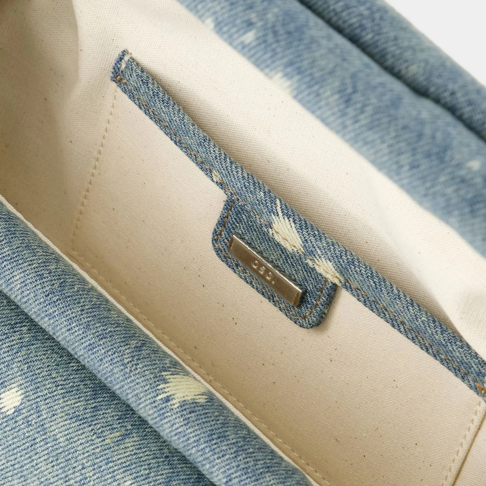 Osoi Blauwe Katoenen Schoudertas met Verstelbare Band Blue Dames