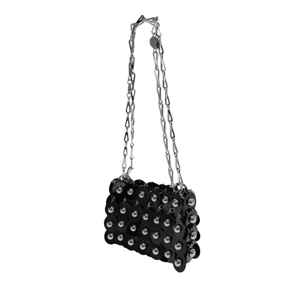 Paco Rabanne Glamour Schoudertas met Pailletten Black Dames