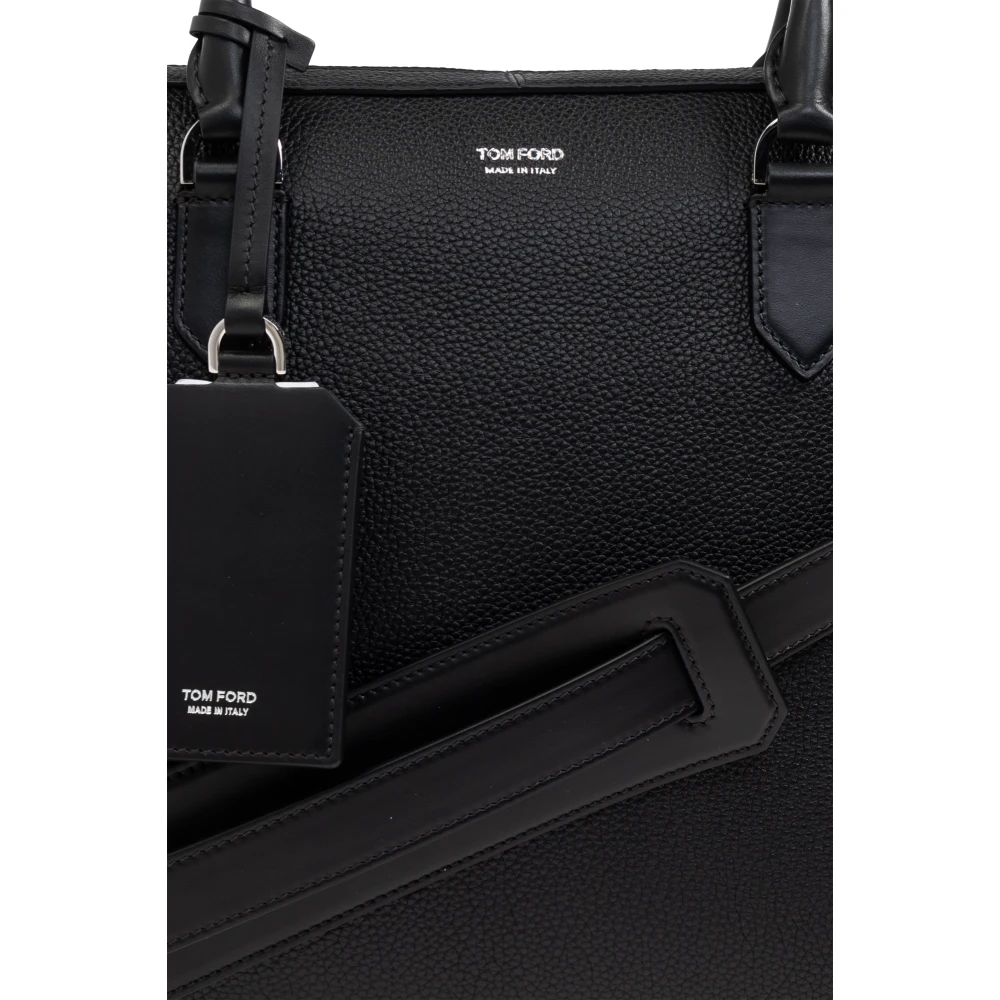 Tom Ford Leren aktetas Black Heren
