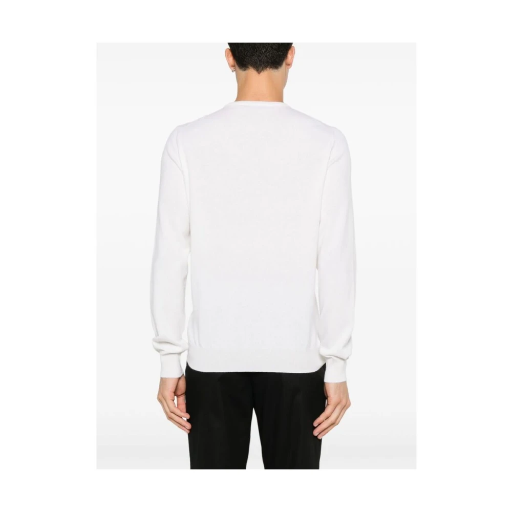 La Fileria Witte Cashmere Crew Neck Sweater White Heren