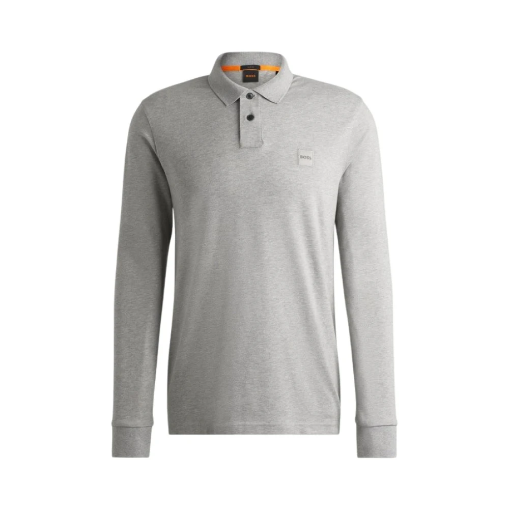 Hugo Gray Passerby Long Sleeve Polo - Male - Polo Shirts - L - Tops
