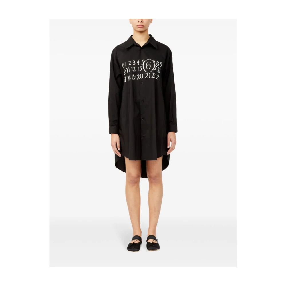 MM6 Maison Margiela Shirt Dress Black Dames