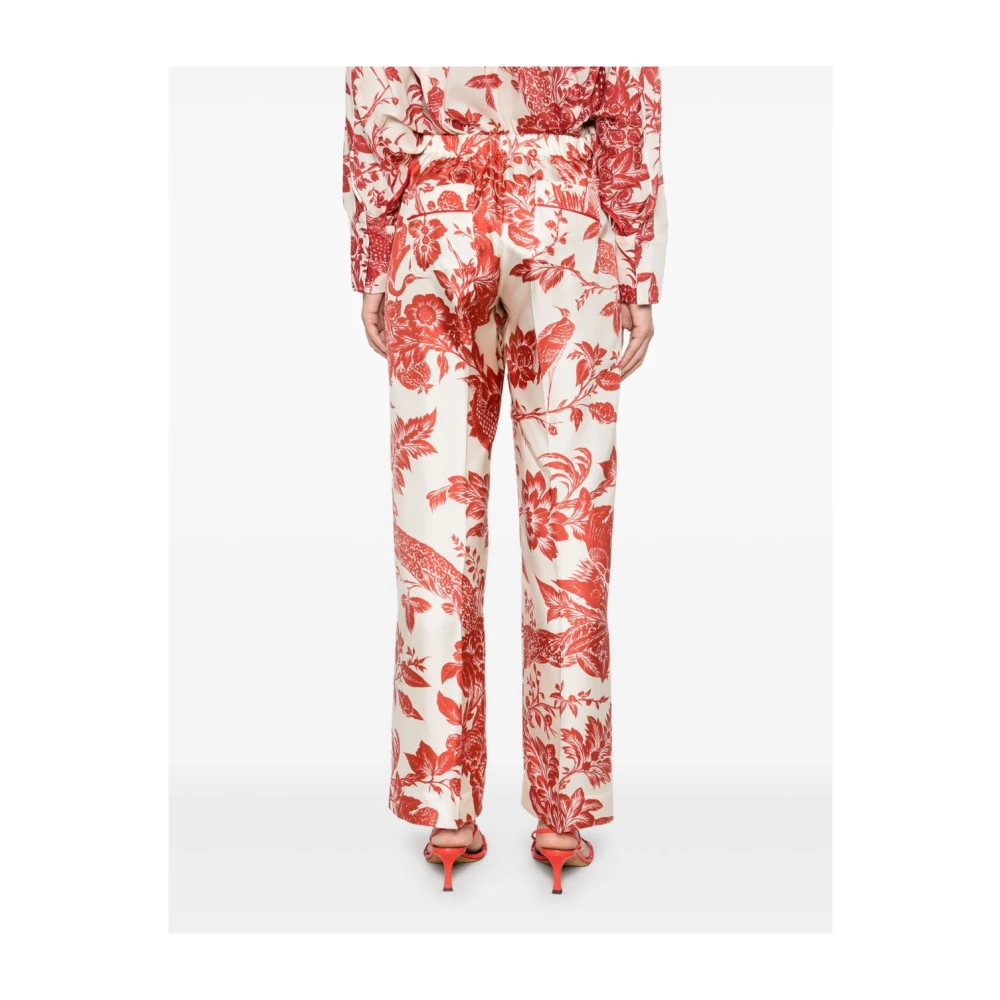F.r.s For Restless Sleepers Rode bloemenprint elastische taillebroek Red Dames