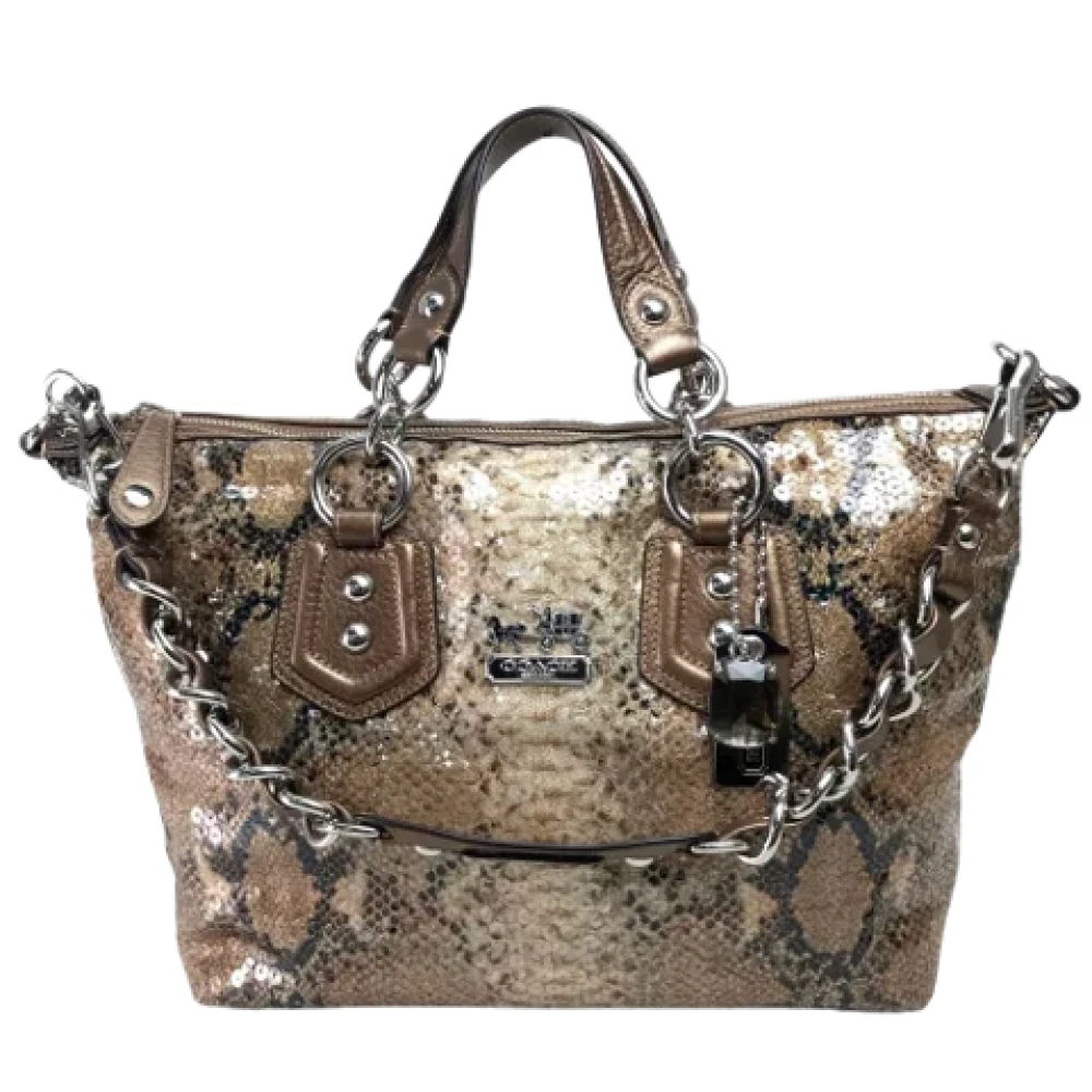 Coach Pre-owned Canvas handbags Beige Dames