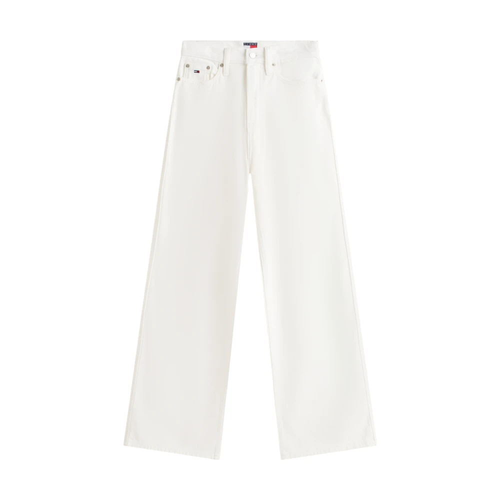Tommy Jeans Women's White Wide Jeans, W28, Claire High Rise Wide Leg Jeans