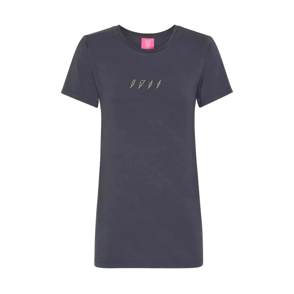 One Teaspoon Women's Gray T-Shirts, Xs, Lightning Tee