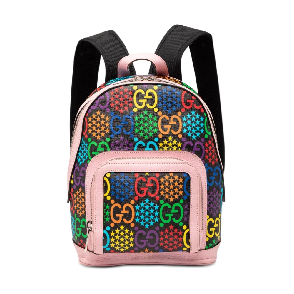 Gucci Vintage Women's Pre-Owned Printed Leather Backpack