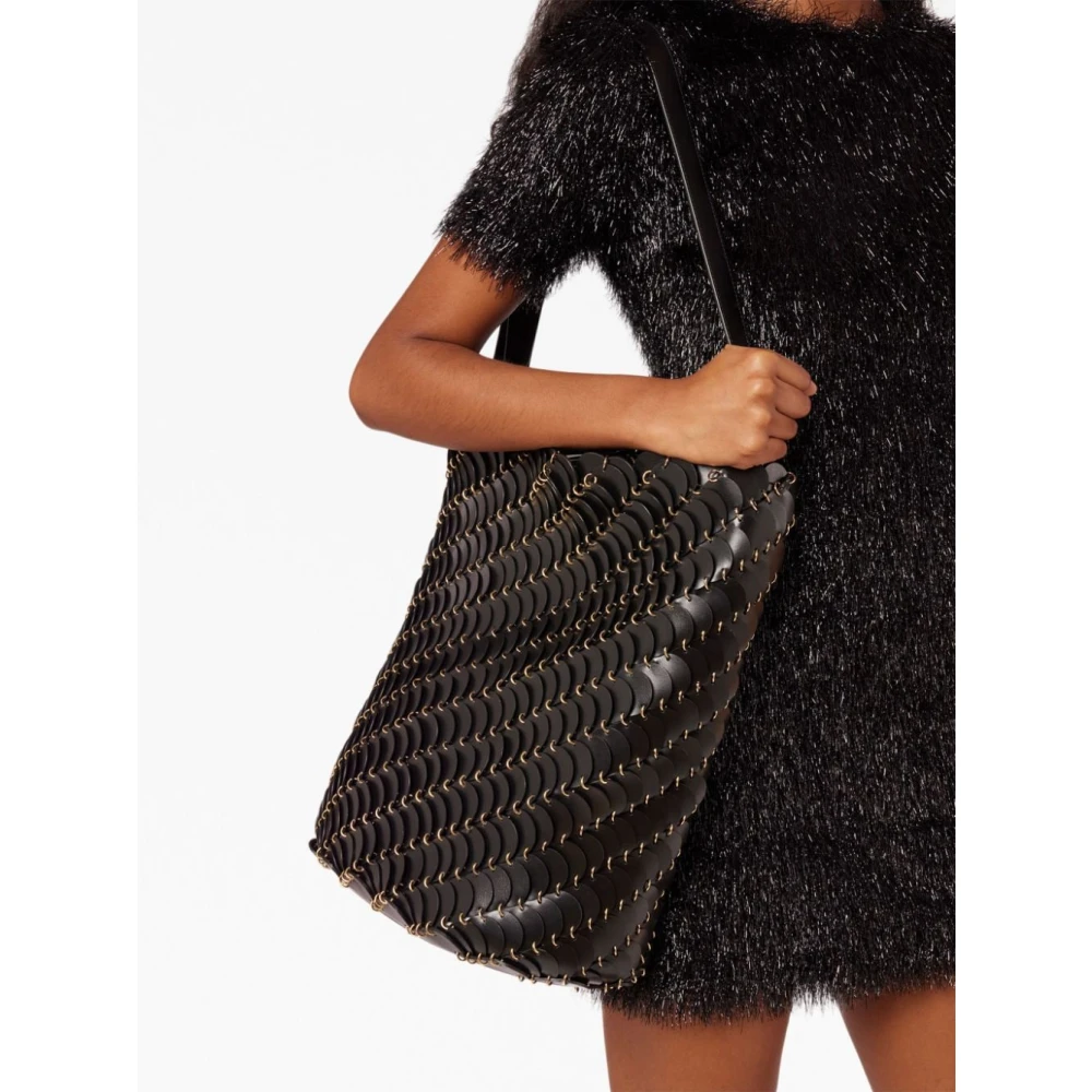 Paco Rabanne Zwarte Grote Bucket Clutch Black Dames