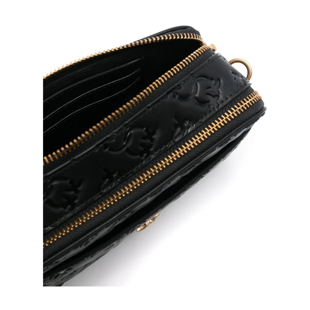 pinko Zwarte en Gouden Schoudertas Black Dames