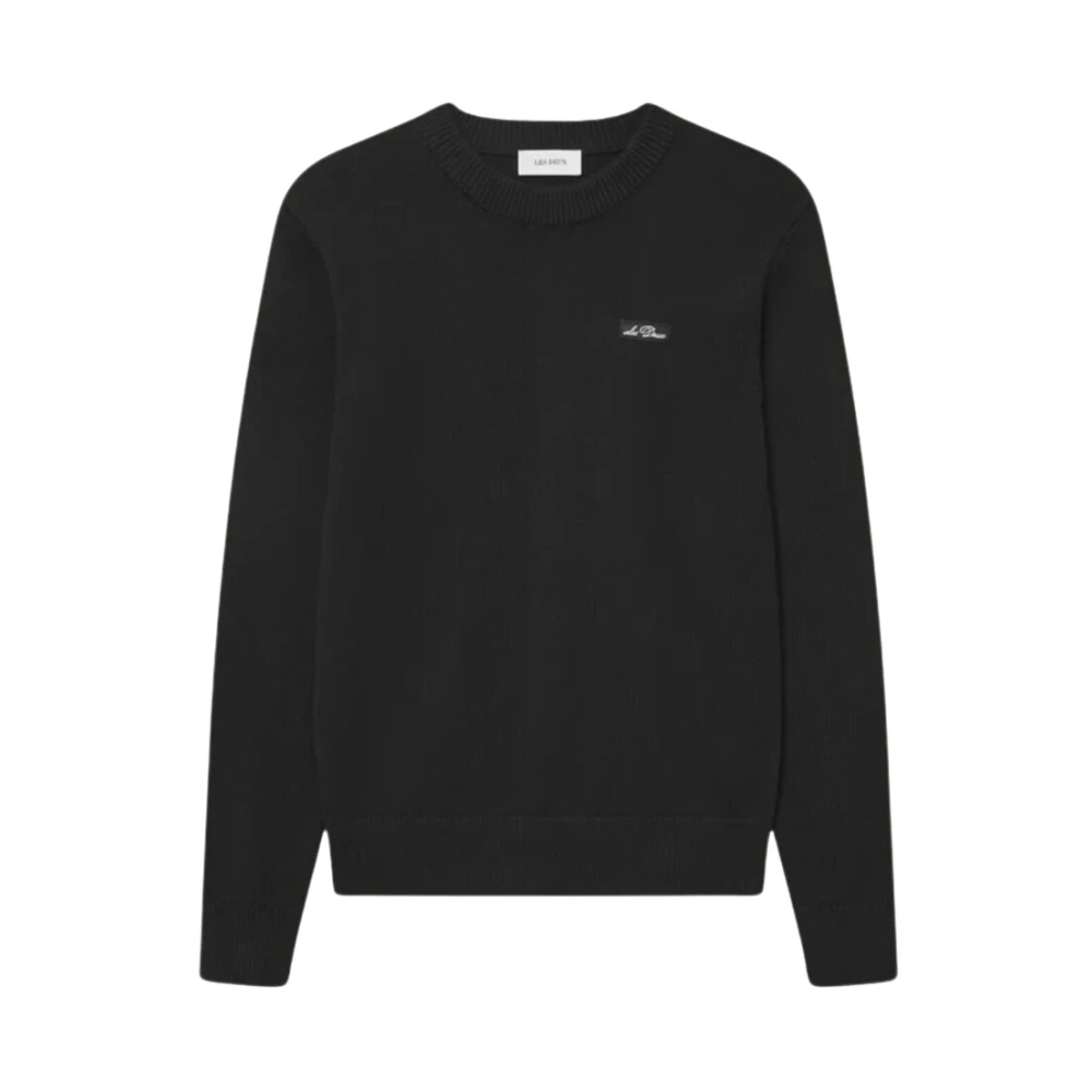 Les Deux Men's Black Gary Patch Crewneck Knit - Round-Neck Knitwear - Xl - Knitwear