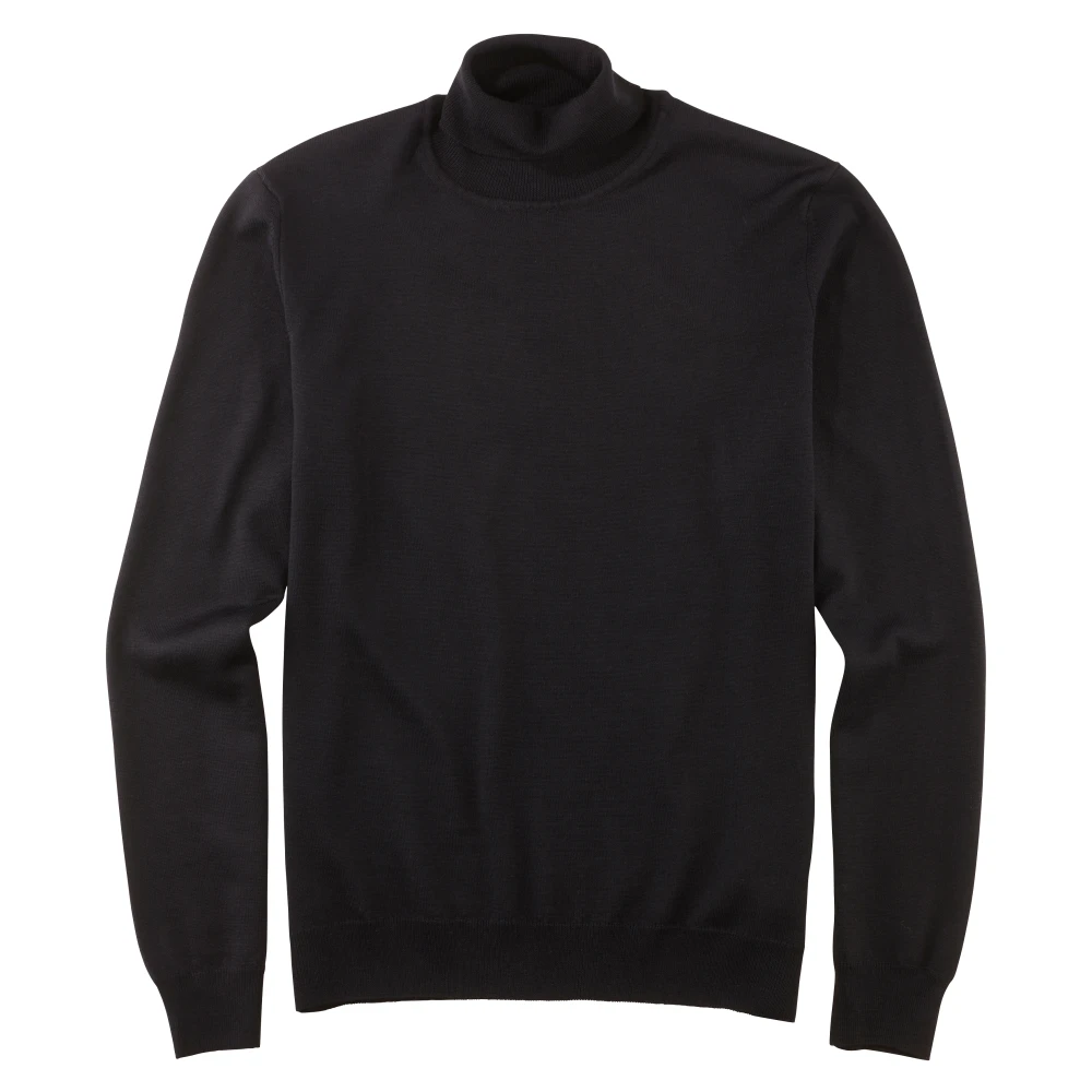 Olymp Uomo Nero Maglione A Collo Alto