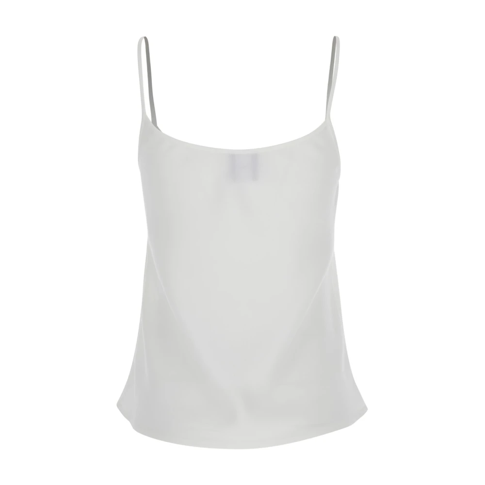 Plain Units Witte Satijnen Spaghettiband Top White Dames