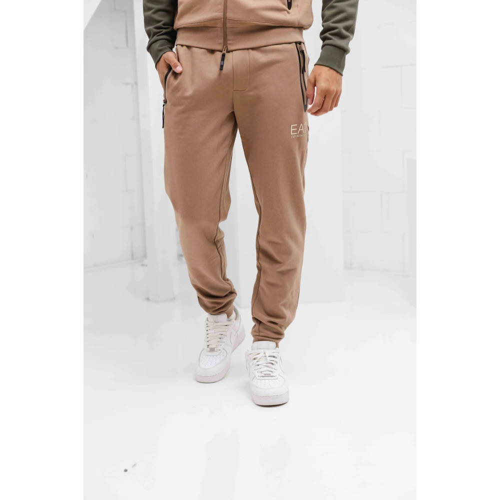 Emporio Armani Fleece Trainingspak Groen Bruin Heren Brown Heren