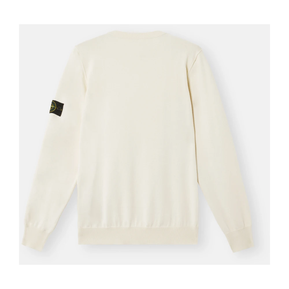 Stone Island Zachte Katoenen Gebreide Crewneck Trui Beige Heren
