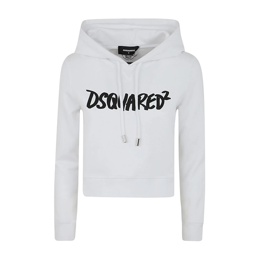 Dsquared2 Witte Mini Fit Hoodie White Dames