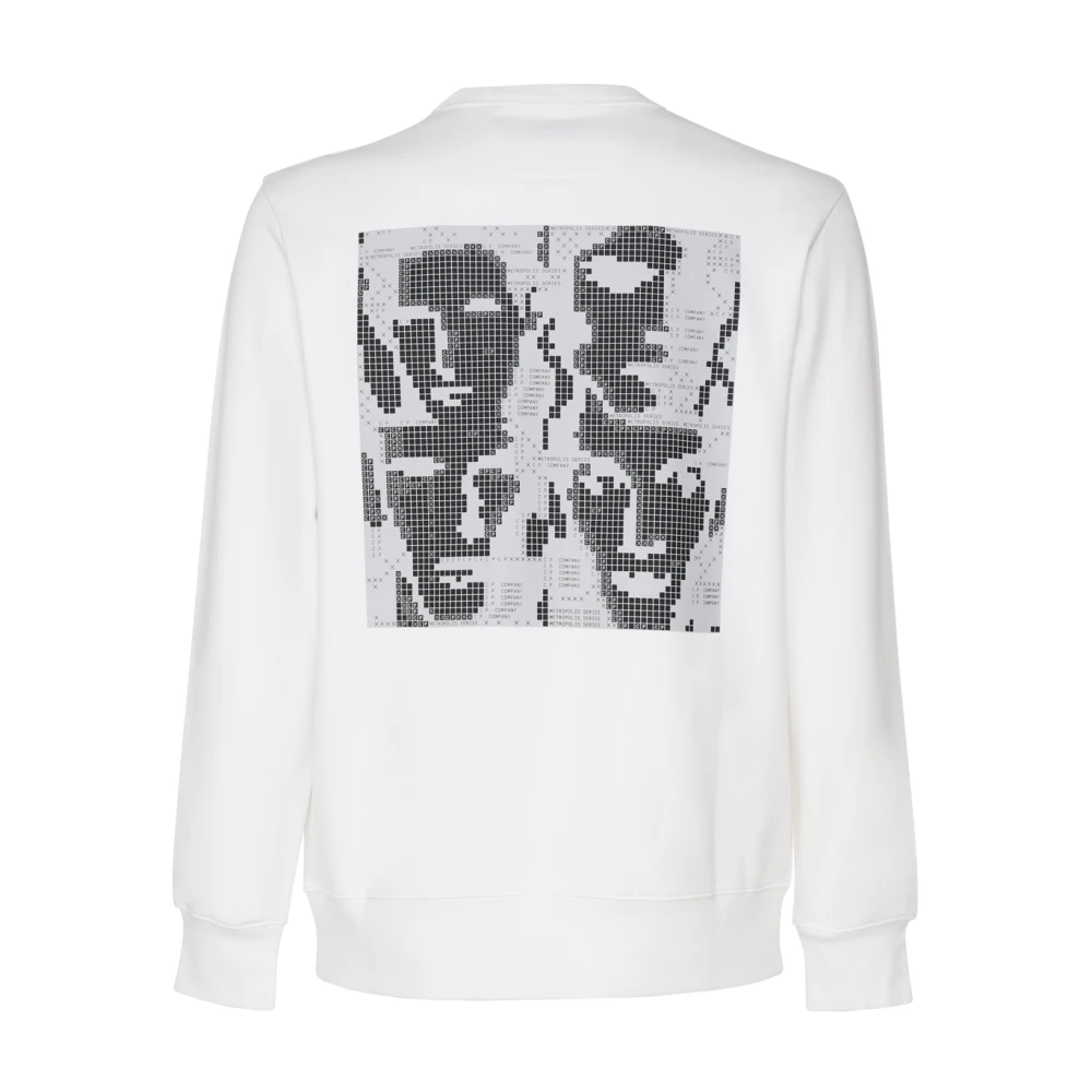 C.P. Company Witte Katoenen Sweatshirt Ronde Kraag Lange Mouwen White Heren