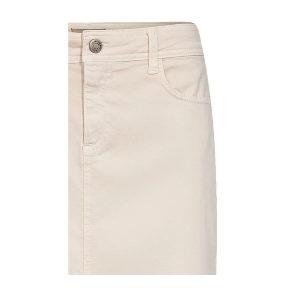 Soyaconcept Moderne Denim Rok met Split Beige Dames