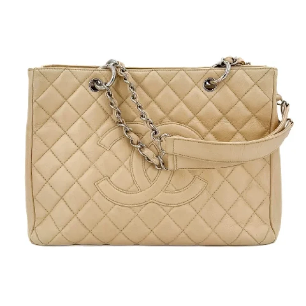 Chanel Vintage Pre-owned Leather chanel-bags Beige Dames