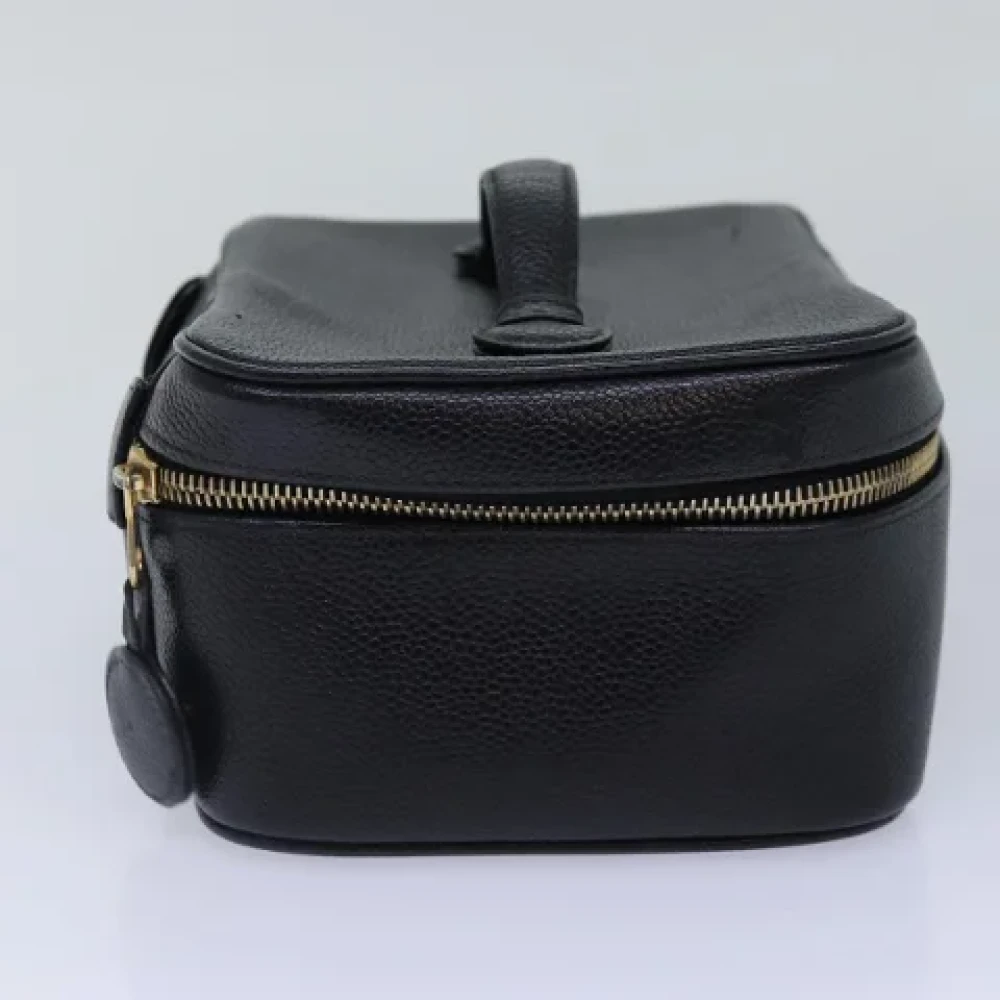 Chanel Vintage Pre-owned Leather pouches Black Dames