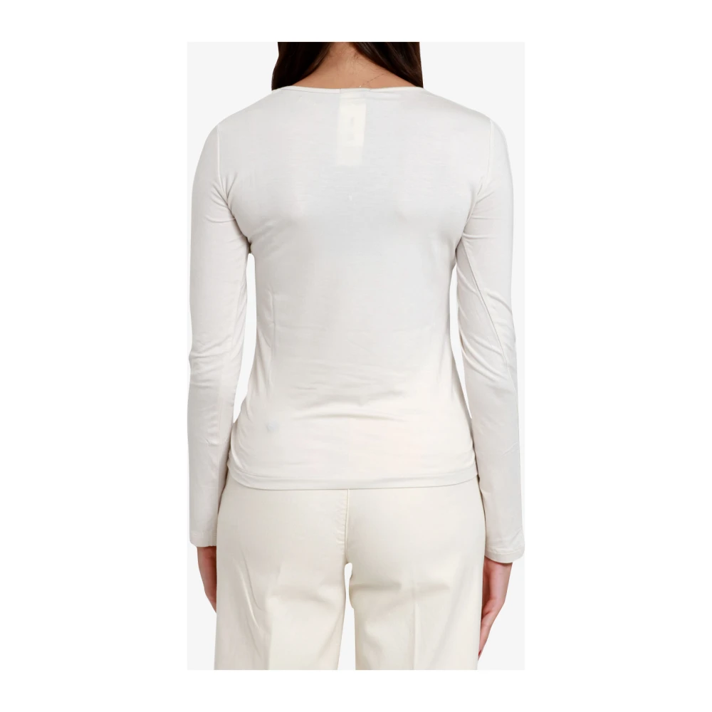 Pennyblack Wit V-hals T-shirt Lange Mouw White Dames