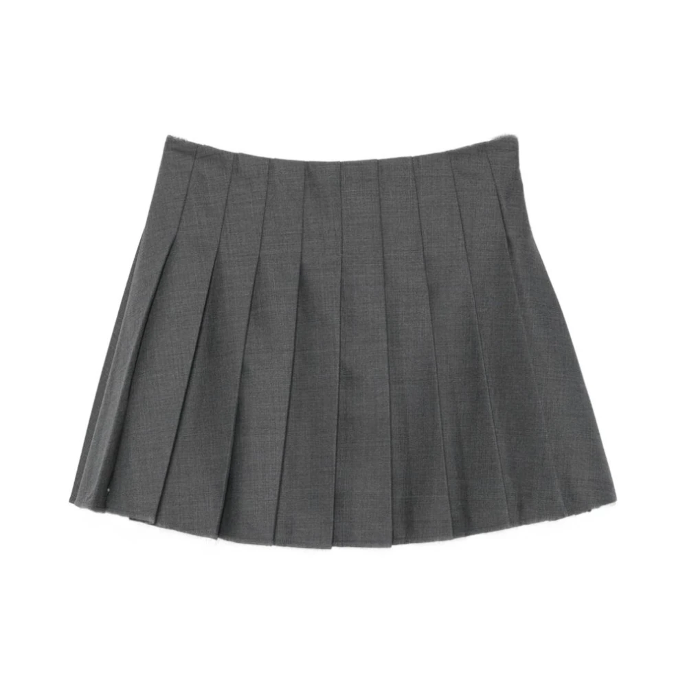 Self Portrait Gray Short Skirts, Female, S, Pf26 Pleated Mini Skirt