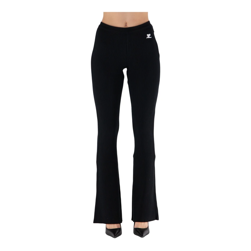 Courrèges Women's Black Rib Knit Reedition Pants