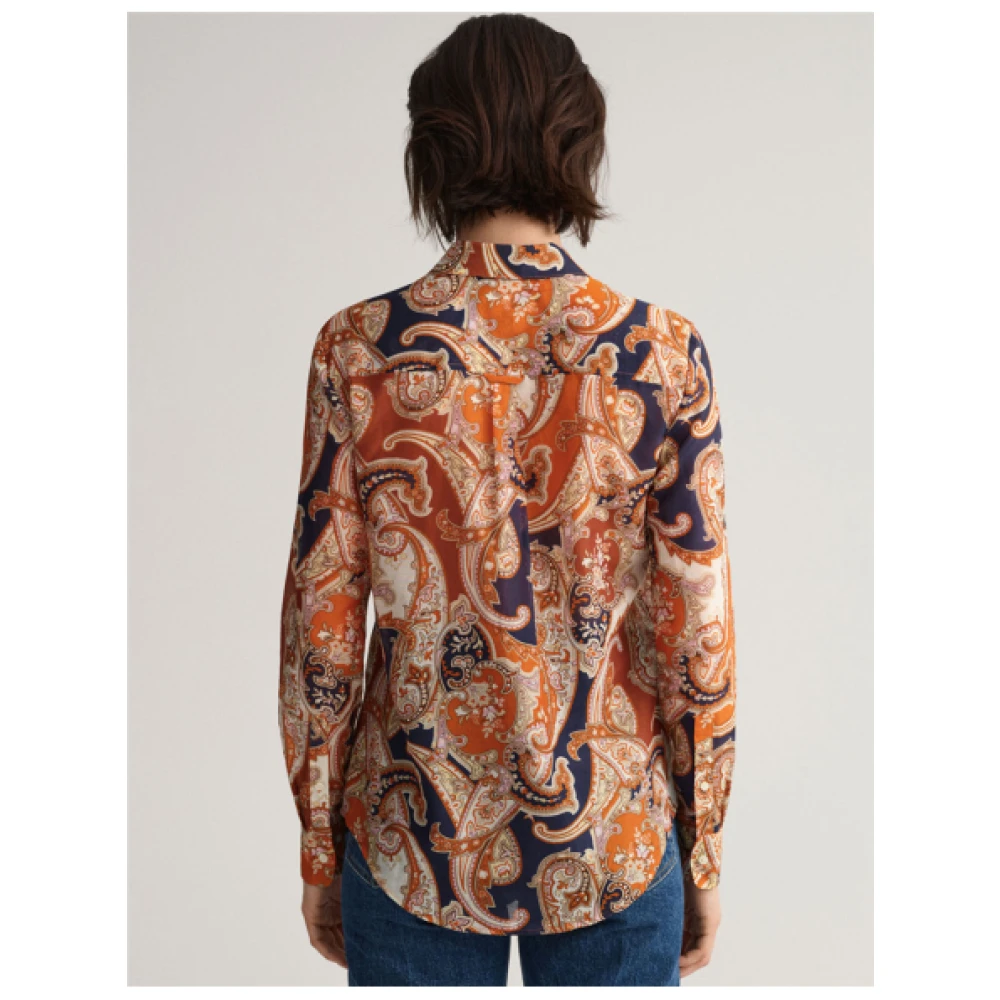 Gant Zijden Katoenen Kasjmier Motief Overhemd Multicolor Dames