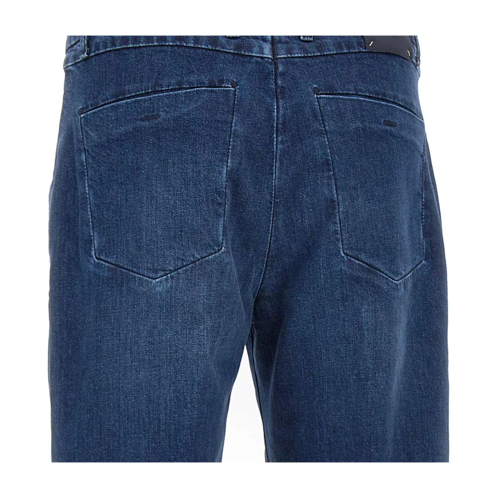 Incotex Blauwe Stretch Denim Jeans Blue Heren