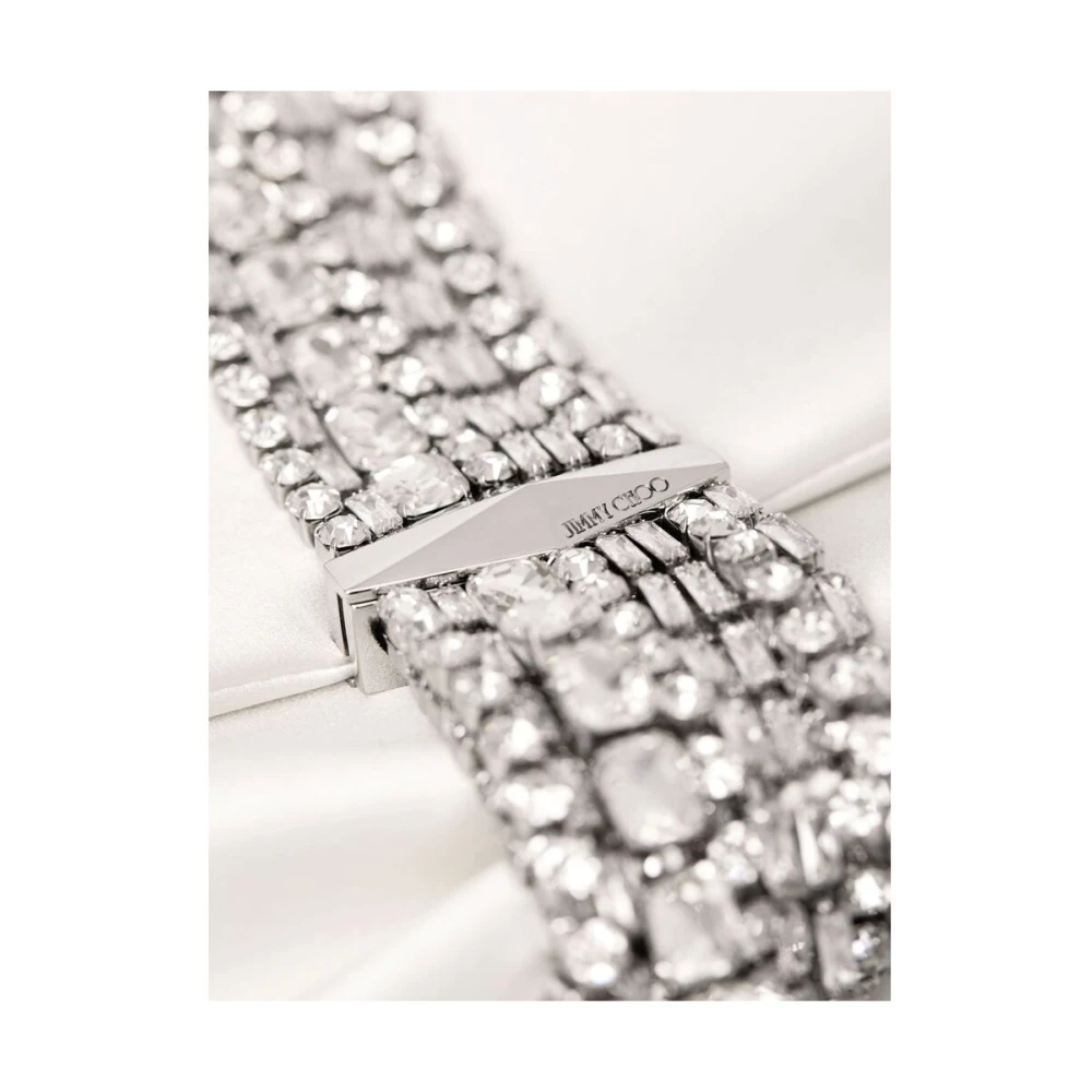 Jimmy Choo Kristalversierde Witte Omslagtas White Dames