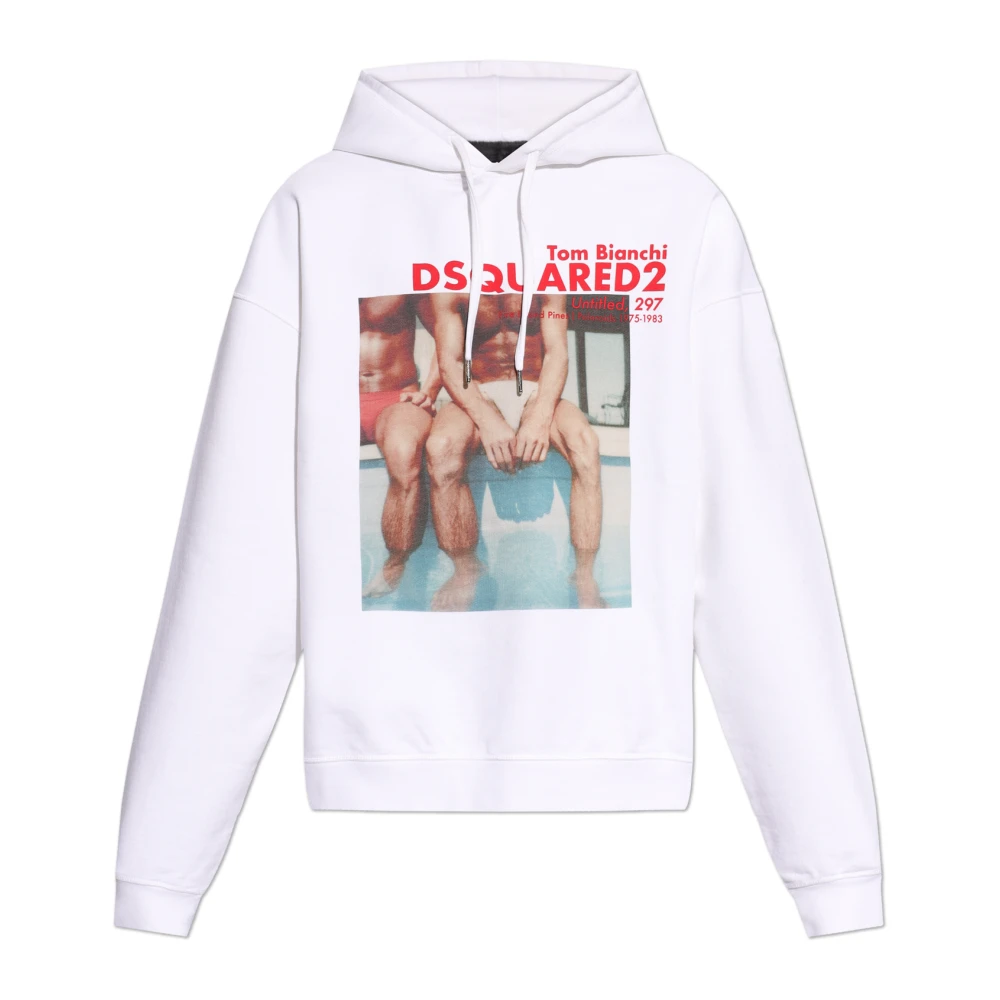 Dsquared2 Herren Weiß Sweatshirts & Hoodies, Lgröße: