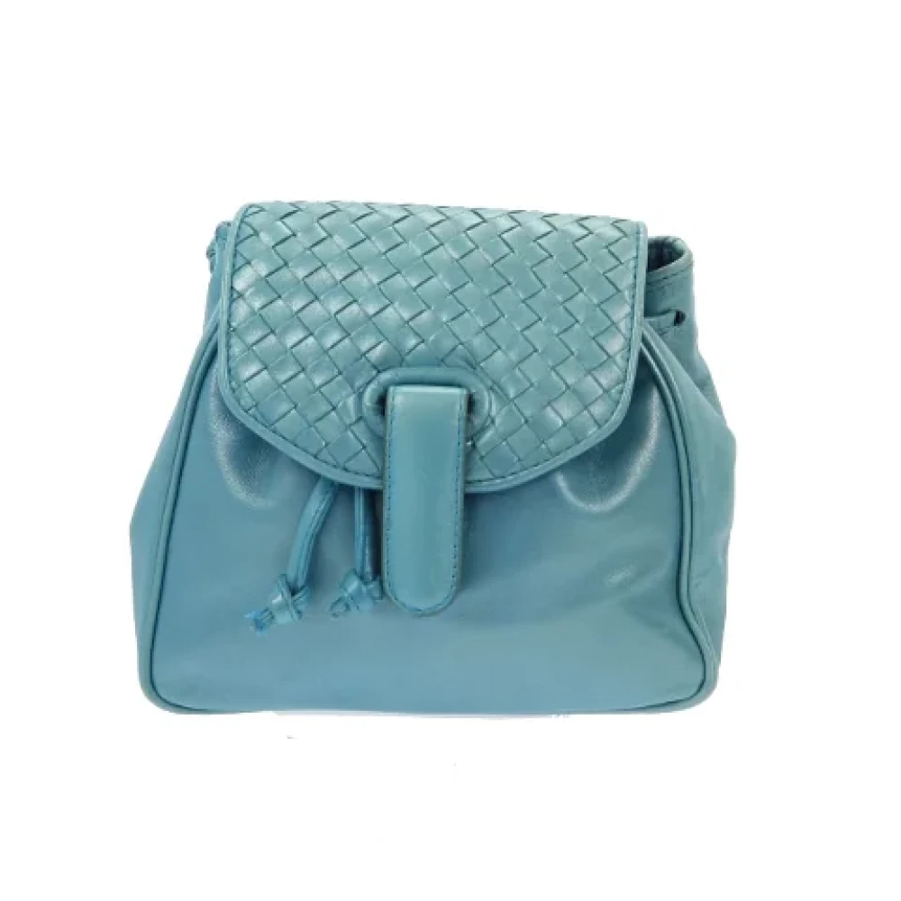 Bottega Veneta Vintage Pre-owned Leather backpacks Blue Dames
