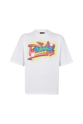 T-shirt med rund hals, grafiskt tryck och korta ärmar