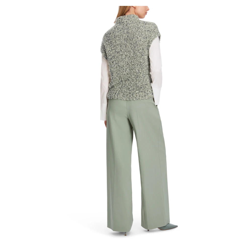 Marc Cain Mouwloze Bouclé Gebreide Trui White Dames