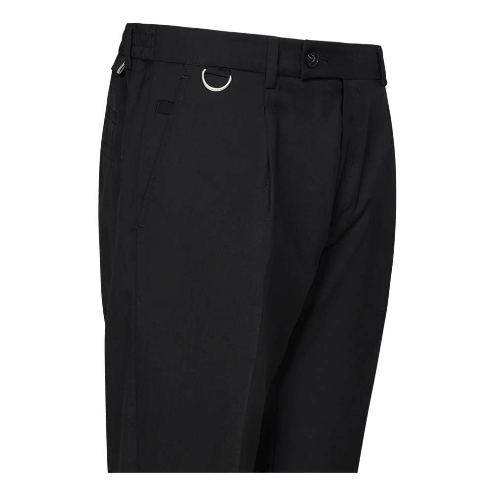 Low Brand Zwarte wollen broek Elegante stijl Black Heren