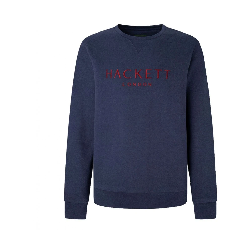 Hackett Heritage Sweatshirt met Ribbed Detail Blue Heren