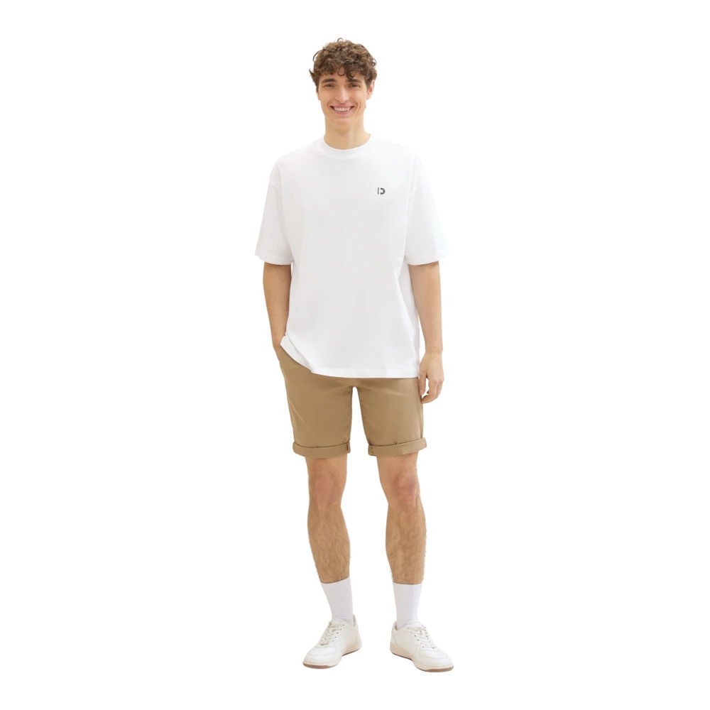 Tom Tailor Slim Fit Chinoshorts voor Mannen Beige Heren