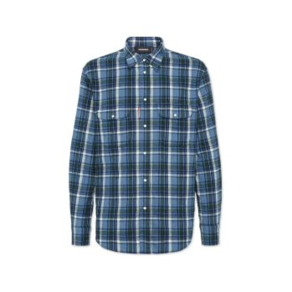 Dsquared2 Blue Stylish Fashion Apparel Collection - Male - Casual Shirts - M - Shirts
