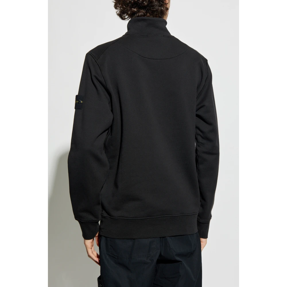 Stone Island Sweatshirt met opstaande kraag Black Heren