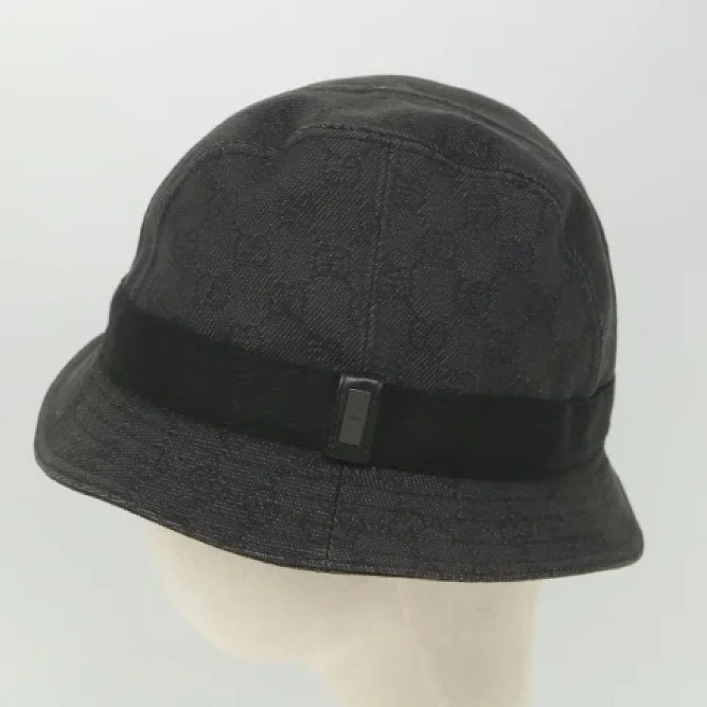 Gucci Vintage Pre-owned Canvas hats Gray Dames