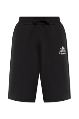 Cotton Shorts with Printed Logo