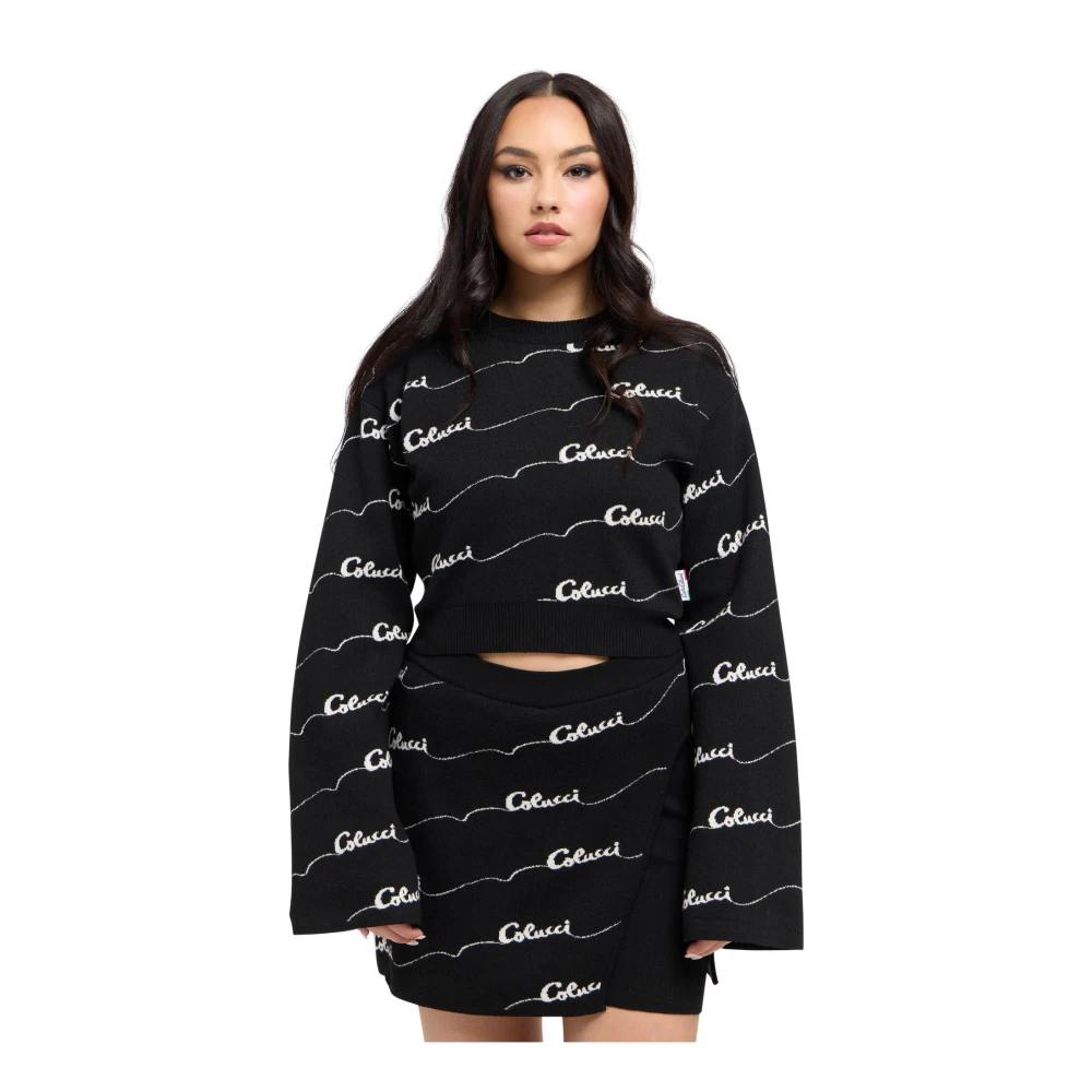 carlo colucci Korte Cropped Sweater Black Dames