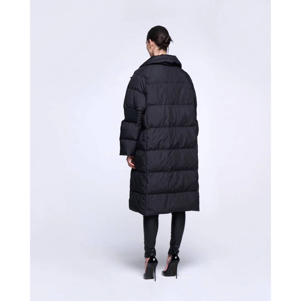 Silvian Heach Oversized Lange Gewatteerde Jas Black Dames