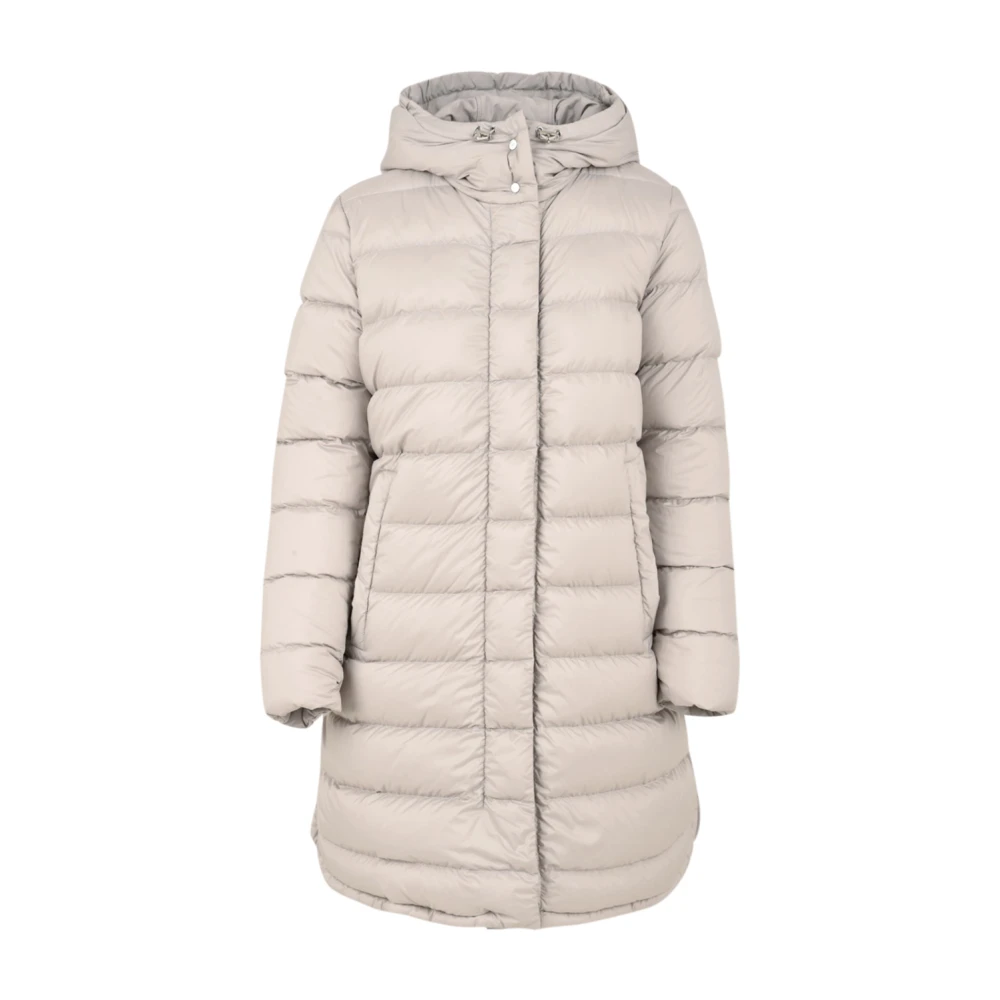 Add Women's Beige Down Coats, M, Reversible Zip Front Hooded Jacket