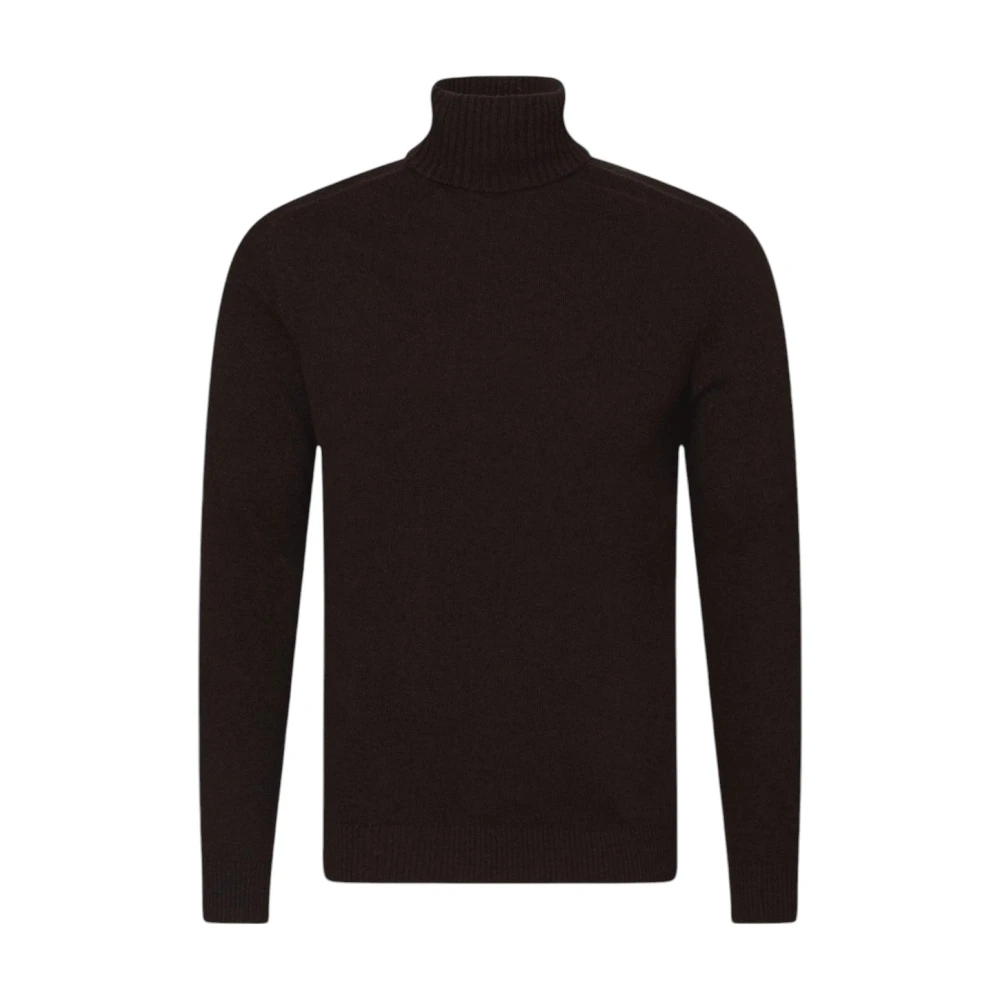 Oscar Jacobson Bruine Wol-Kasjmier Rolhals Trui Stijlvol en Elegant Brown Heren