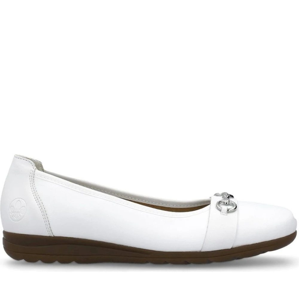 Rieker Women's White Closed Ballerinas - Ballerina Shoes - 5 Uk - Shoes