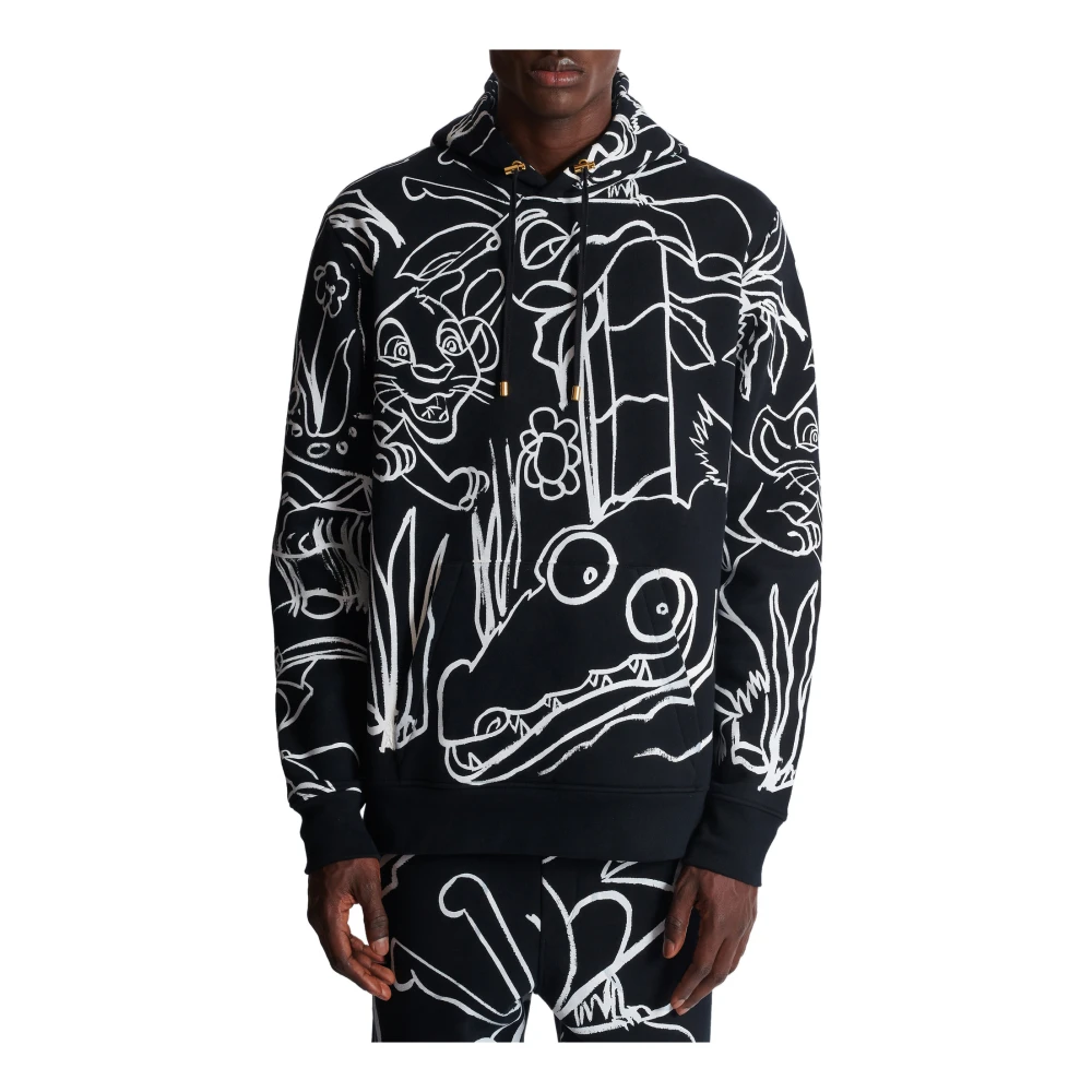Balmain Disney x : The Lion King Hoodie met print kind Black Heren