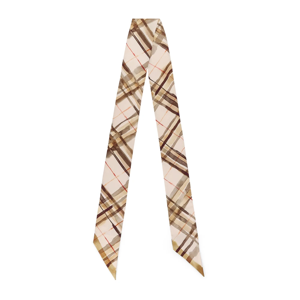 Burberry Zijden Bandeau met Asymmetrisch Profiel Beige Dames