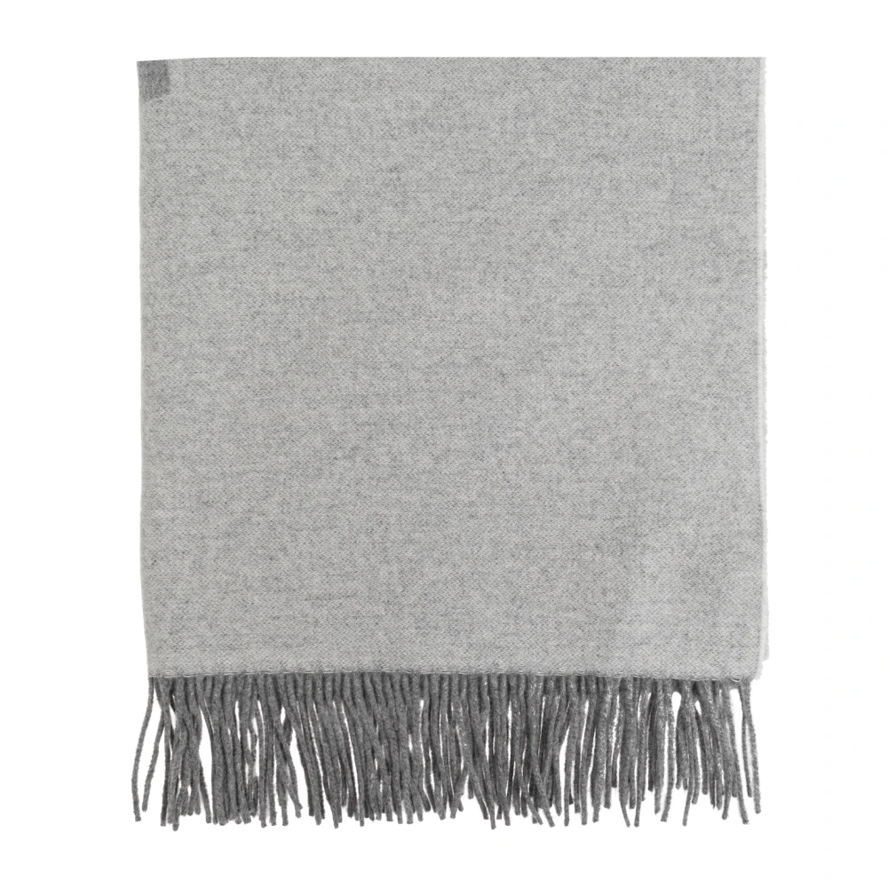 Emporio Armani Wollen sjaal met logo Gray Dames