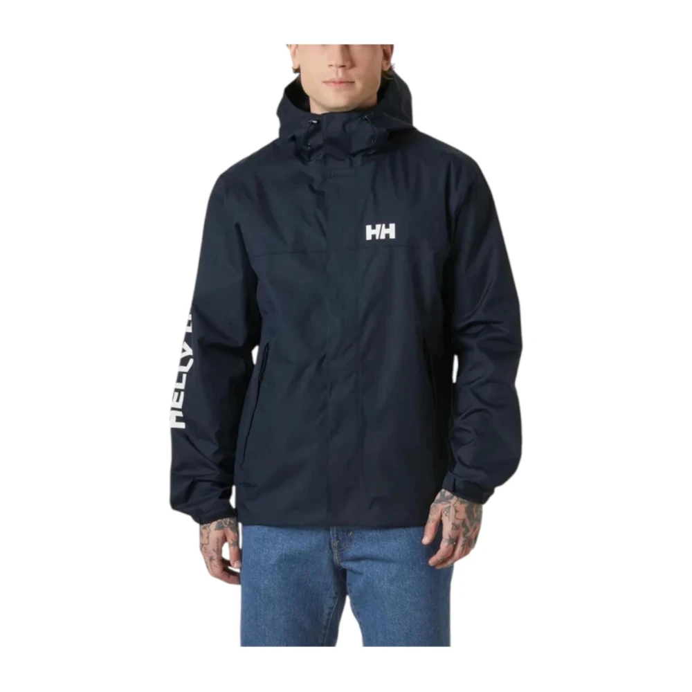 Helly Hansen, Rain Jackets, male, Blue, XL, Blue Waterproof Jacket With Helly Tech® Protection